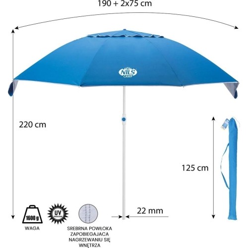 NC7822 PARASOL PLAŻOWY XL NILS CAMP