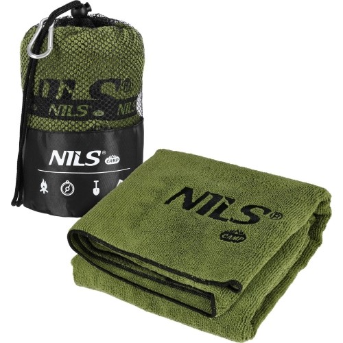 NCR15 MILITARY KHAKI MICROFIBER TOWEL 120x60 cm Nils Camp