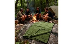 NCR15 MILITARY KHAKI MICROFIBER TOWEL 120x60 cm Nils Camp