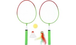 Zestaw do badmintona Nils NRZ051 Steel, 2 rakiety, pióra do badmintona, piłeczki