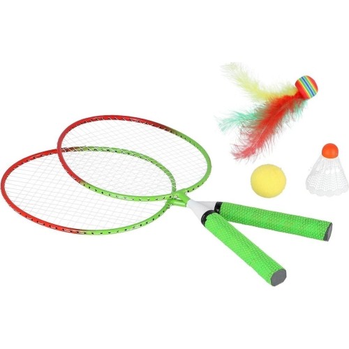 Zestaw do badmintona Nils NRZ051 Steel, 2 rakiety, pióra do badmintona, piłeczki