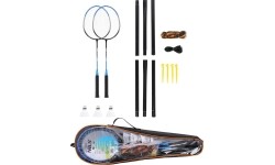Zestaw do badmintona Nils NRZ012, stal, 2 rakiety, 3 pióra do badmintona, siatka 195 x 22 cm, pokrowiec