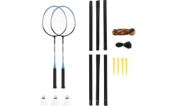 Zestaw do badmintona Nils NRZ012, stal, 2 rakiety, 3 pióra do badmintona, siatka 195 x 22 cm, pokrowiec