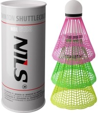 Nylonowe lotki do badmintona Nils NBL6103 - kolorowe, 3 szt.