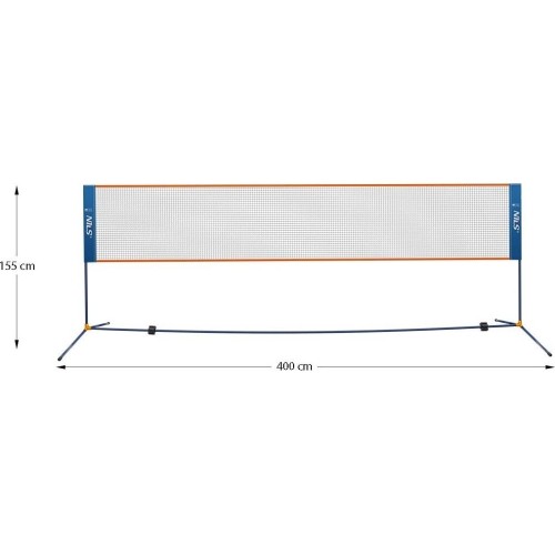 Siatka do badmintona Nils NN400, 400 cm, pełne pokrycie