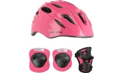 Zestaw kasku i ochraniaczy MTW01+H210 NILS Extreme - MTW01+H210 PINK HELMET WITH PROTECTORS SET NILS EXTREME