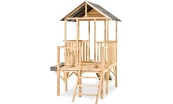 EXIT Panorama 350 wooden playhouse with slide and mud kitchen