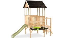 EXIT Panorama 350 wooden playhouse with slide and mud kitchen