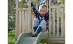 EXIT Panorama 350 wooden playhouse with slide and mud kitchen