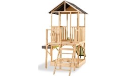 EXIT Panorama 550 wooden playhouse with slide, mud kitchen and sandpit