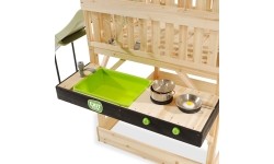 EXIT Panorama 550 wooden playhouse with slide, mud kitchen and sandpit
