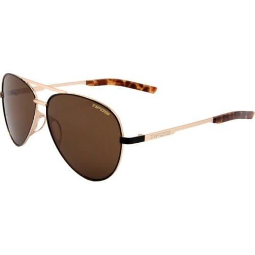 Okulary przeciwsłoneczne Tifosi Shwae Midnight Gold Brown Aviators, brązowe, 100% ochrona UV