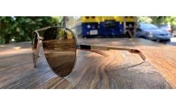 Okulary przeciwsłoneczne Tifosi Shwae Midnight Gold Brown Aviators, brązowe, 100% ochrona UV