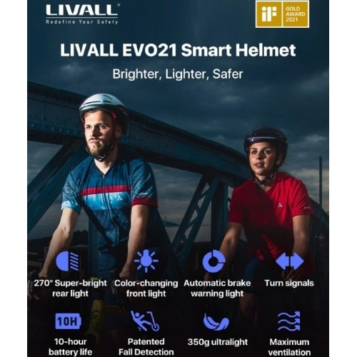 Inteligentny kask Livall EVO21, rozmiar M, biały