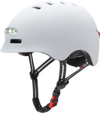 Kask Beaster BS51BL z lampkami LED, rozmiar M, biały