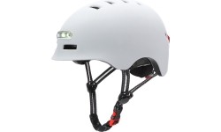 Kask Beaster BS51BL z lampkami LED, rozmiar M, biały