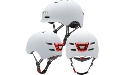 Kask Beaster BS51BL z lampkami LED, rozmiar M, biały