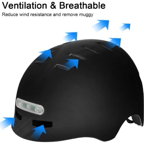 Kask Beaster BS51BL z lampkami LED, rozmiar M, biały