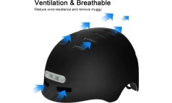 Kask Beaster BS51BL z lampkami LED, rozmiar M, biały