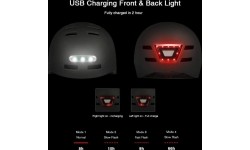 Kask Beaster BS51BL z lampkami LED, rozmiar M, biały