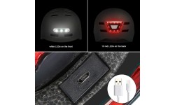 Kask Beaster BS51BL z lampkami LED, rozmiar M, biały