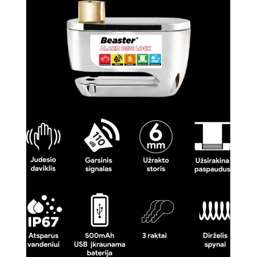 Blokada tarczy hamulcowej hulajnogi elektrycznej z alarmem BS02ADL