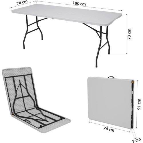 NC1618 STOLIK TURYSTYCZNY 180 CM BIAŁY NILS CAMP