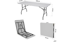 NC1618 STOLIK TURYSTYCZNY 180 CM BIAŁY NILS CAMP