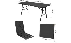 NC1618 STOLIK TURYSTYCZNY 180 CM ANTRACYT NILS CAMP