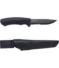 Nóż Morakniv Bushcraft SRT, czarny, częściowo ząbkowany