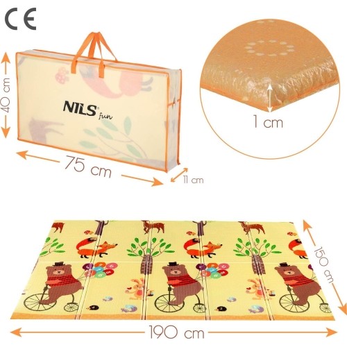 MD05 KIDS FOLDING MAT FOREST 190x150CM NILS FUN