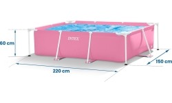 Basen ogrodowy stelażowy duży prostokątny 220 x 150 cm INTEX 28266