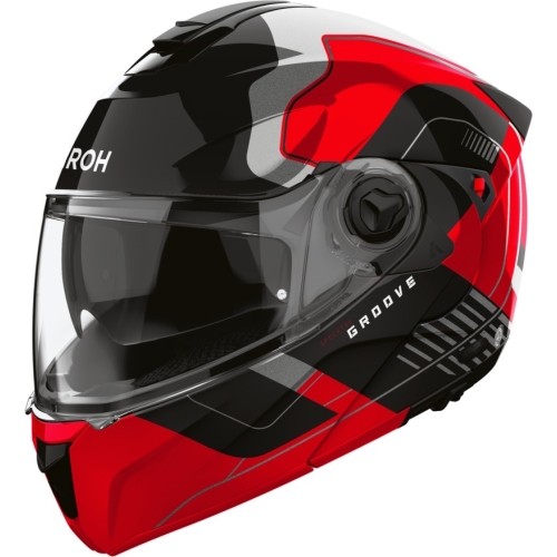 Flip-Up Motorcycle Helmet AIROH SPECKTRE Groove P/J Glossy Red