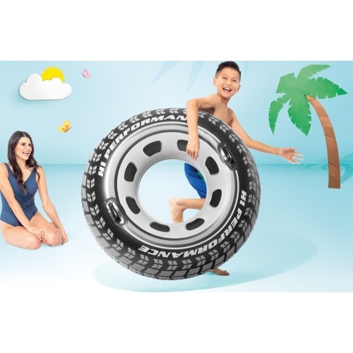 Koło do pływania opona z uchwytami materac wodny 56268 INTEX