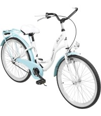 Dviratis AZIMUT Julie 24" 2023 biało-turkusowy