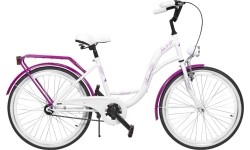 Dviratis AZIMUT Julie 24" 2023 biało-fioletowy