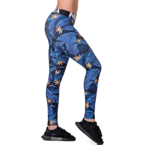 Legginsy damskie Nebbia Mid Waist Ocean Power 566 - Ocean Blue
