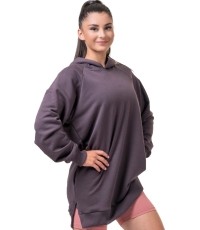 Damska długa bluza z kapturem Nebbia Everyday Hero 580 - Marron