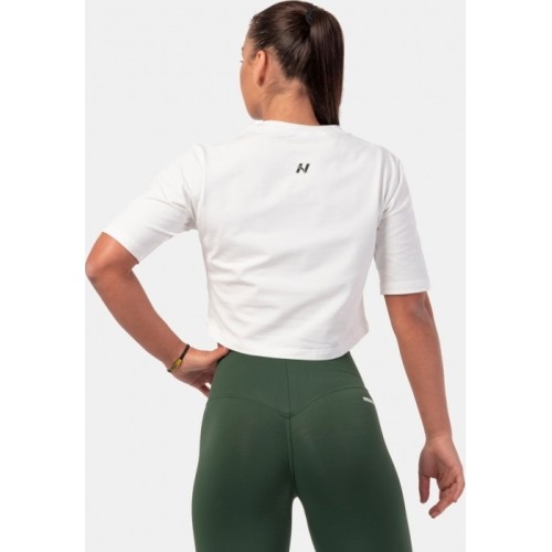 Nebbia Minimalist Logo 600 krótka koszulka dla kobiet - Cream