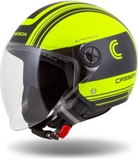 Kask motocyklowy Cassida Handy Metropolis Safety Fluo Yellow/Black/Reflective Gray