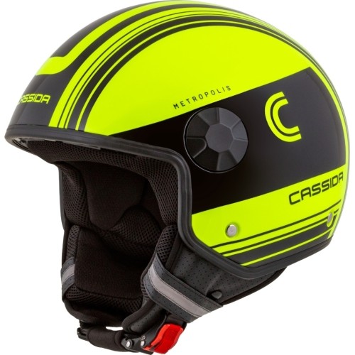 Kask motocyklowy Cassida Handy Metropolis Safety Fluo Yellow/Black/Reflective Gray
