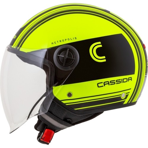 Kask motocyklowy Cassida Handy Metropolis Safety Fluo Yellow/Black/Reflective Gray