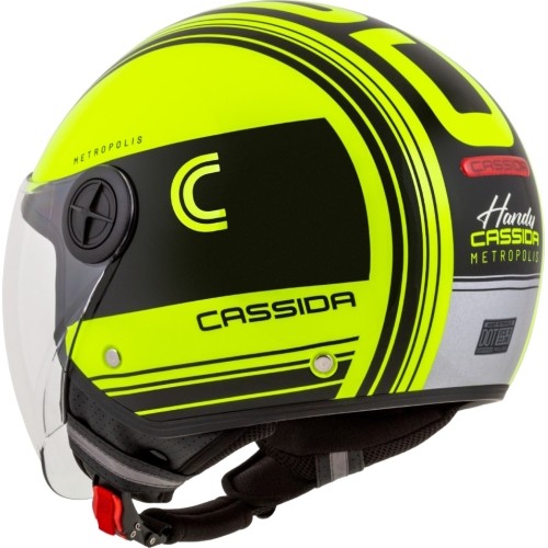 Kask motocyklowy Cassida Handy Metropolis Safety Fluo Yellow/Black/Reflective Gray