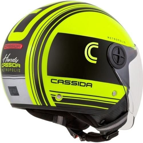 Kask motocyklowy Cassida Handy Metropolis Safety Fluo Yellow/Black/Reflective Gray