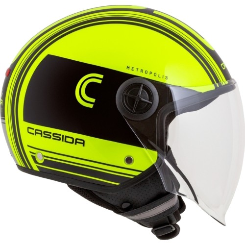 Kask motocyklowy Cassida Handy Metropolis Safety Fluo Yellow/Black/Reflective Gray