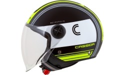 Kask motocyklowy Cassida Handy Metropolis Black/White/Fluo Yellow/Gray