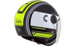 Kask motocyklowy Cassida Handy Metropolis Black/White/Fluo Yellow/Gray