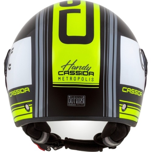 Kask motocyklowy Cassida Handy Metropolis Black/White/Fluo Yellow/Gray