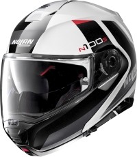 Kask motocyklowy Nolan N100-5 Hilltop N-Com P/J - Metal White