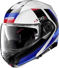 Kask motocyklowy Nolan N100-5 Hilltop N-Com P/J - Metal White-Blue